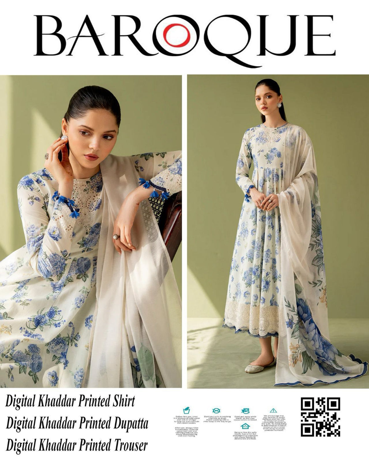 BAROQUE Khaddar 3PC Digital Print