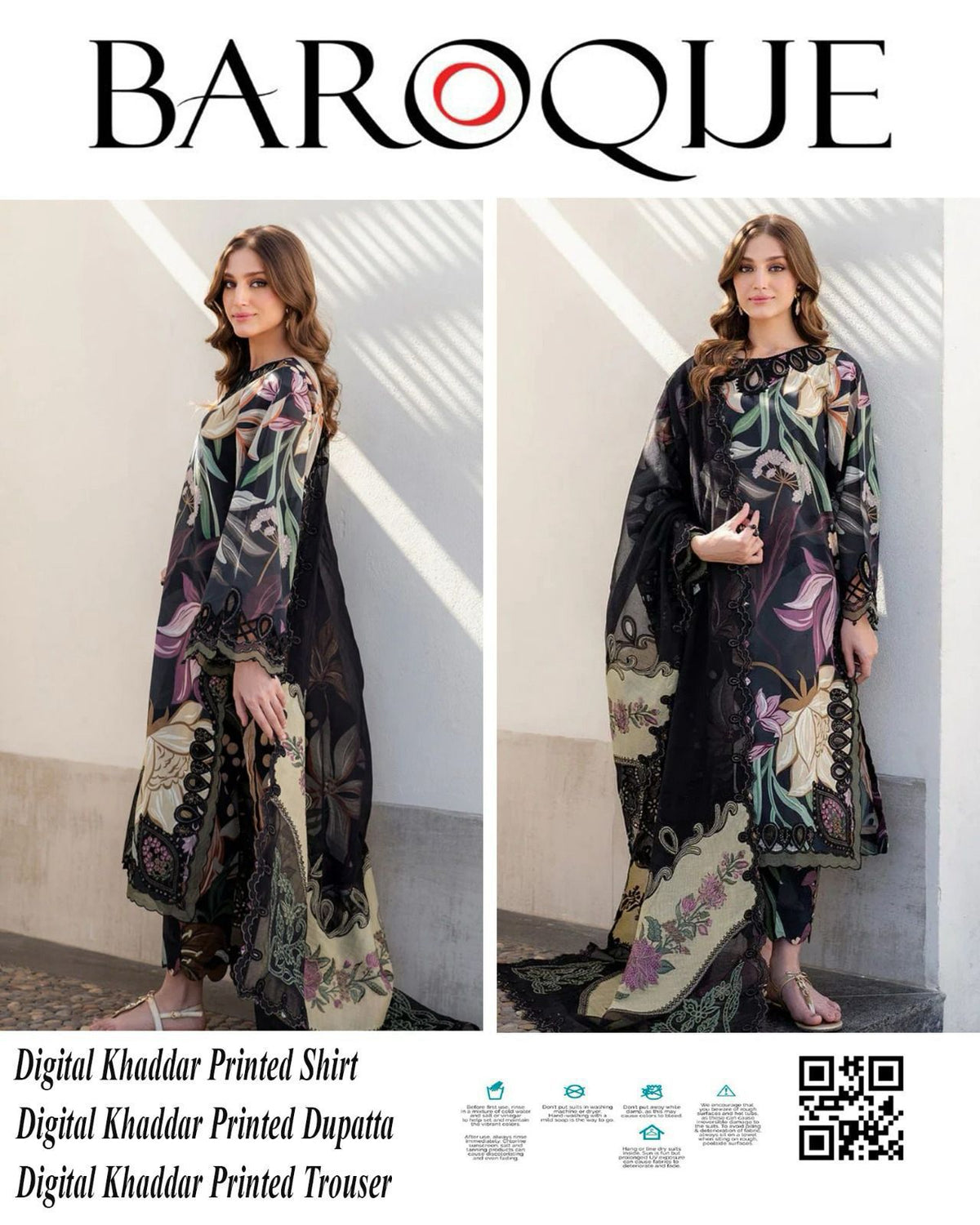 BAROQUE Khaddar 3PC Digital Print