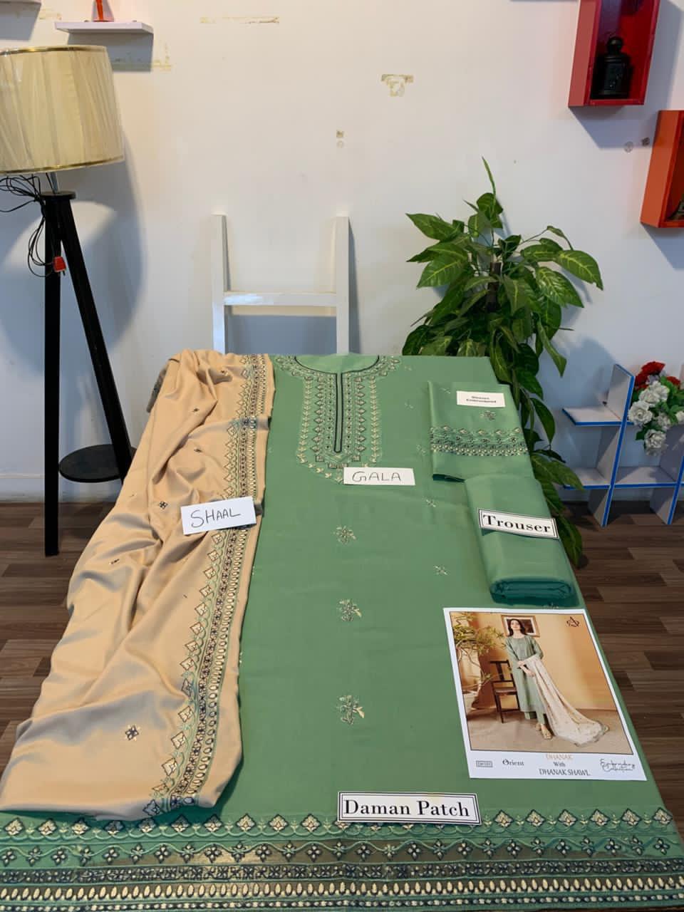 JAZMIN – AIRJET DHANAK 3PC EMBROIDERED SUIT