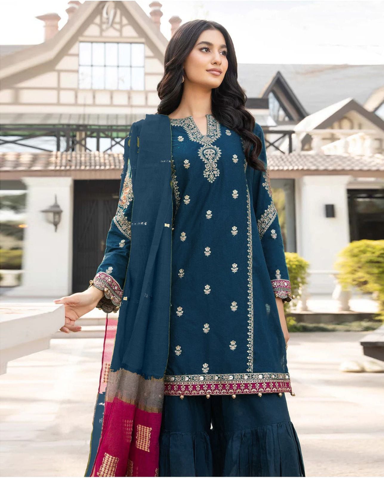 MARIA B – AIRJET DHANAK 3PC EMBROIDERED SUIT