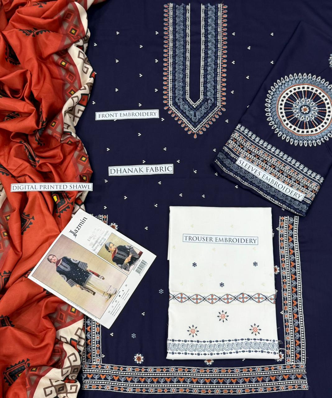 JAZMIN – AIRJET DHANAK 3PC EMBROIDERED SUIT