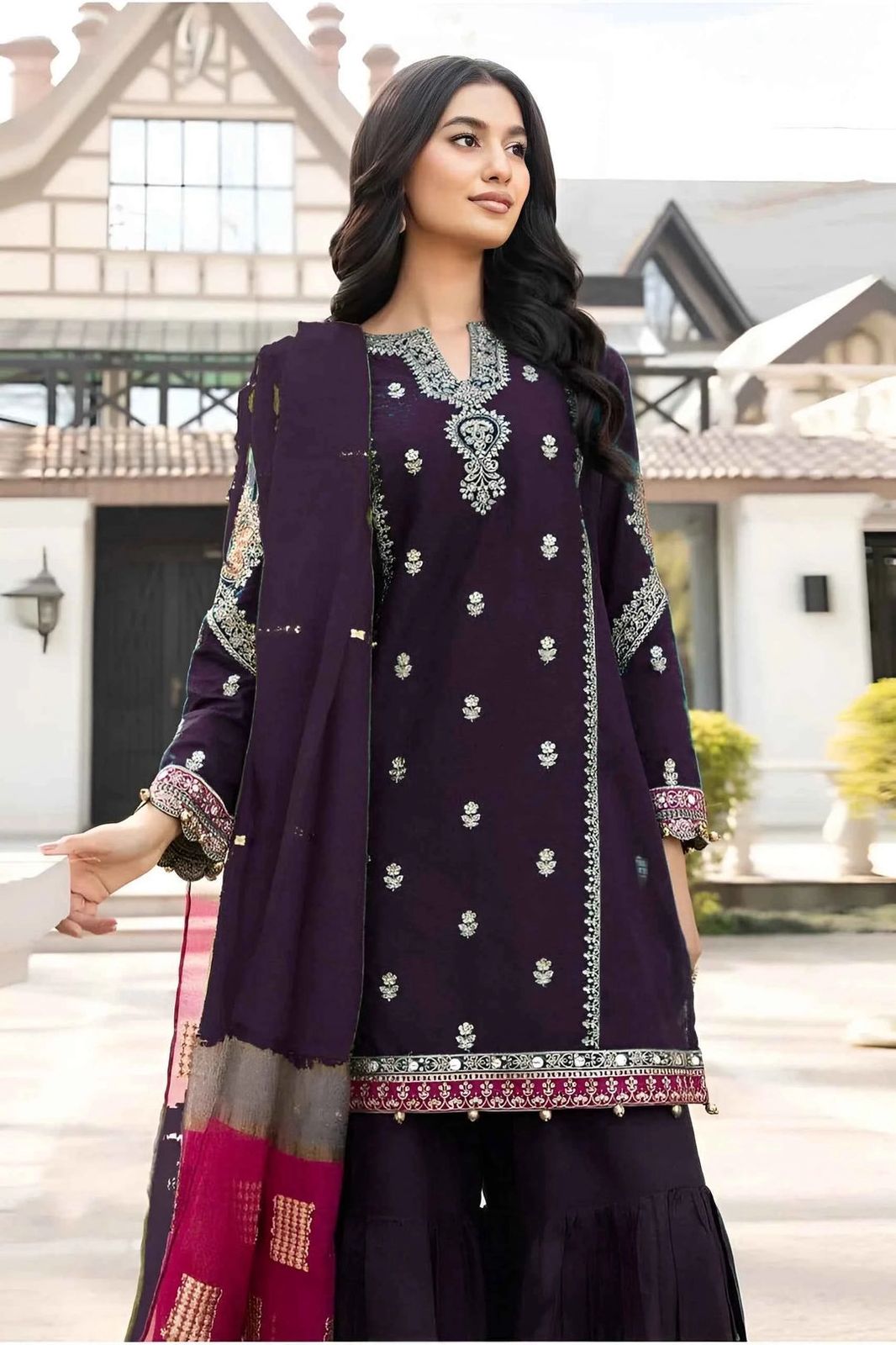 MARIA B – AIRJET DHANAK 3PC EMBROIDERED SUIT