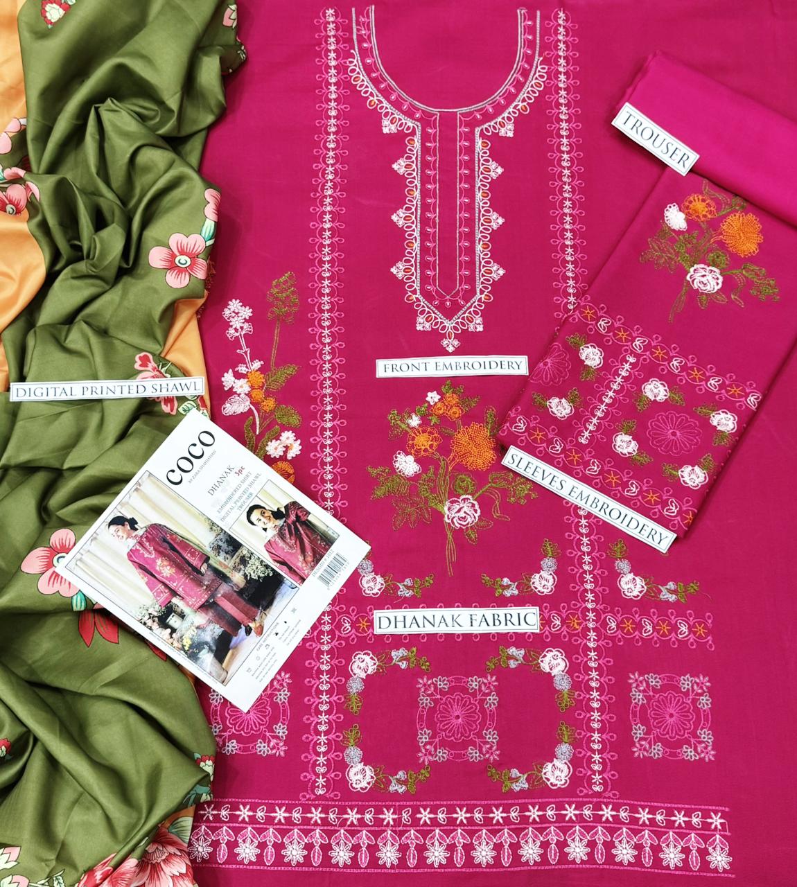 COCO – AIRJET DHANAK 3PC EMBROIDERED SUIT