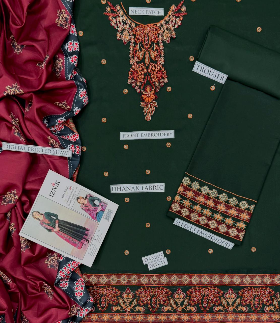 IZNIK – AIRJET DHANAK 3PC EMBROIDERED SUIT