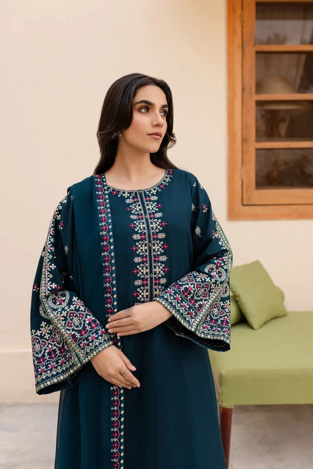 ASLING – AIRJET DHANAK 3PC EMBROIDERED SUIT
