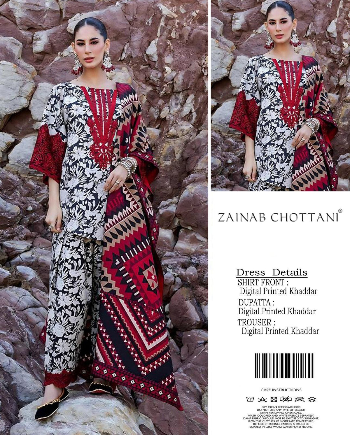 ZAINAB CHOTTANI Khaddar 3PC Digital Print