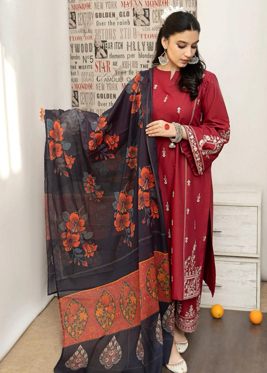 URGE – AIRJET DHANAK 3PC EMBROIDERED SUIT