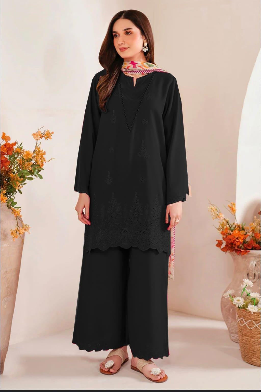 SAPPHIRE DHANAK 3PC EMBROIDERED CHICKEN KARI