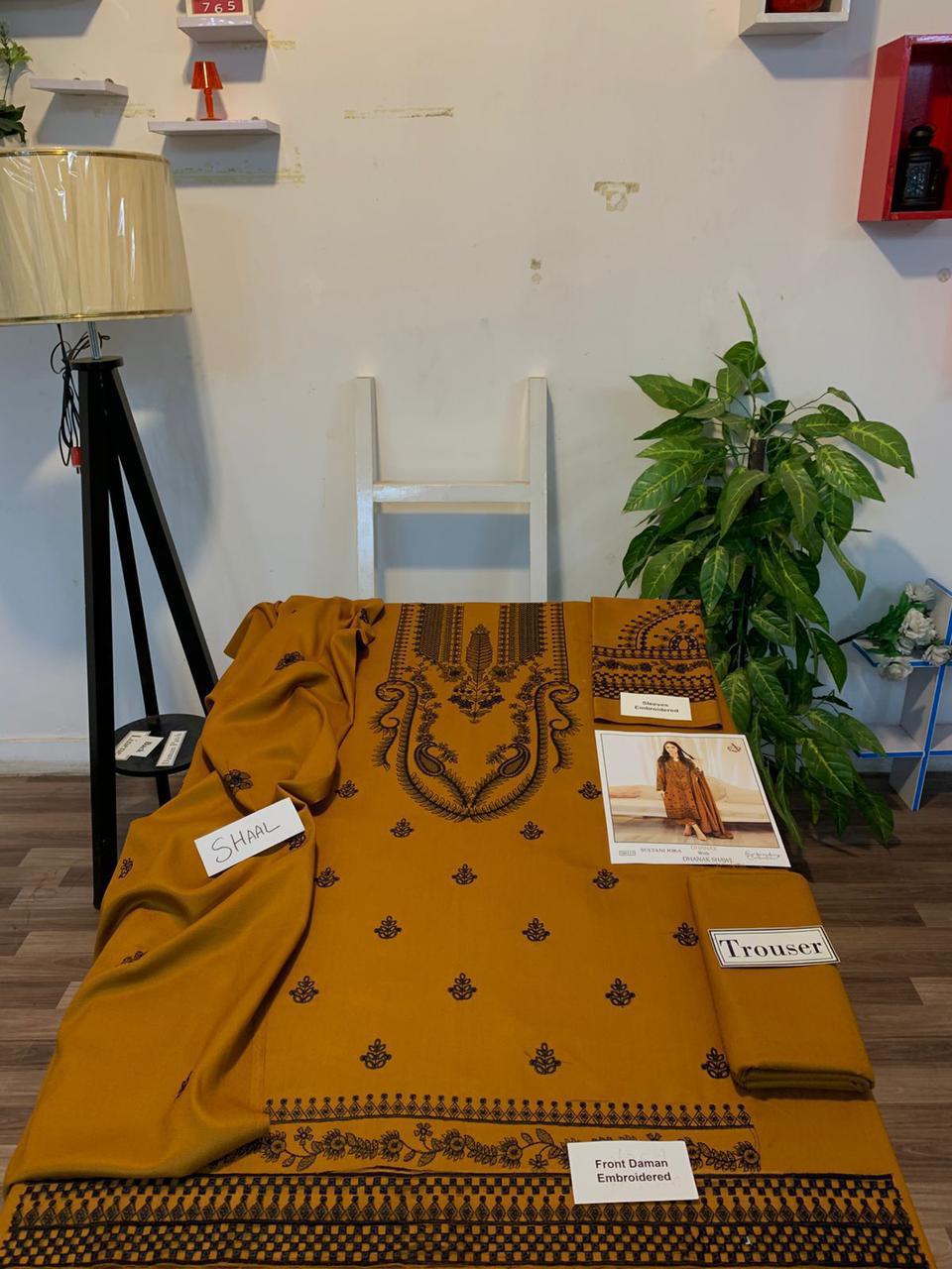 LIBAAS – AIRJET DHANAK 3PC EMBROIDERED SUIT