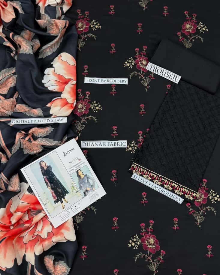 JAZMIN – AIRJET DHANAK 3PC EMBROIDERED SUIT