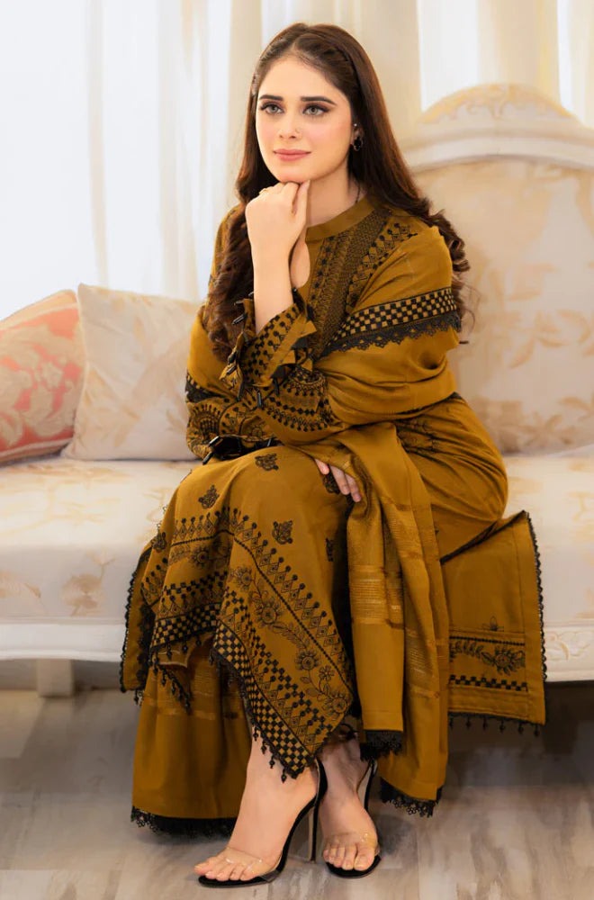 LIBAAS – AIRJET DHANAK 3PC EMBROIDERED SUIT