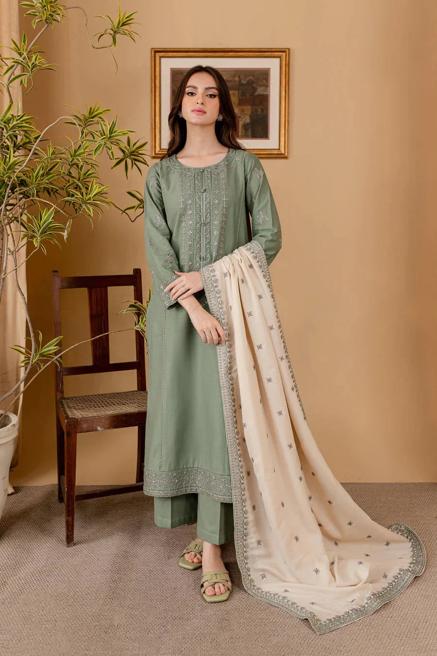 JAZMIN – AIRJET DHANAK 3PC EMBROIDERED SUIT