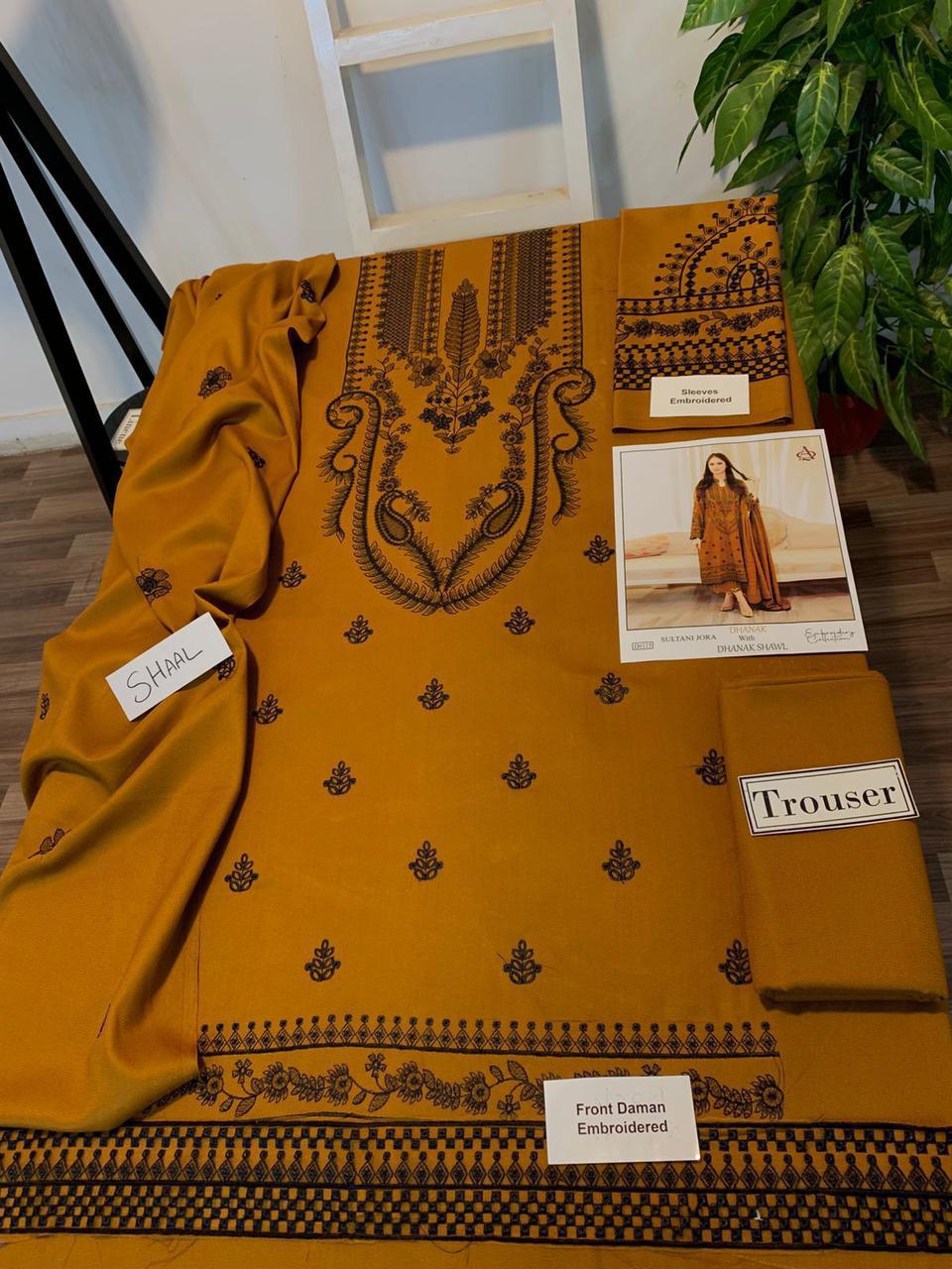 LIBAAS – AIRJET DHANAK 3PC EMBROIDERED SUIT